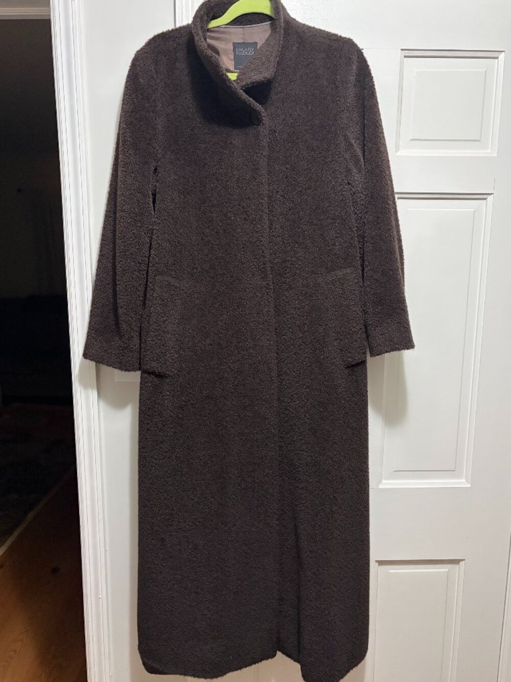 Vintage Hilary Radley Suri Alpaca Wool Maxi Long Duster Coat Brown 10